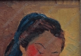 潘玉良油画 裹蓝色丝绒头巾的女子 高清大图下载
