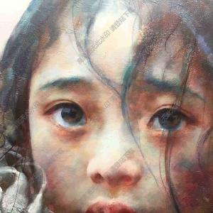 艾轩油画《西藏小女孩 局部》作品高清48下载
