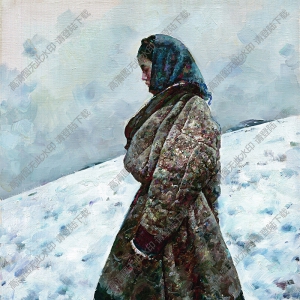 艾轩《冬日的米拉山》油画作品高清下载