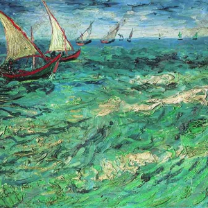 梵高 湖面上的帆船 油画作品高清139下载