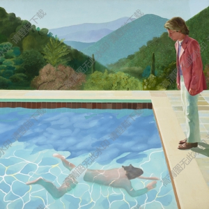 大卫霍克尼作品《艺术家肖像-泳池及两人像》赏析