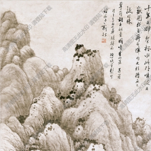 清 龚贤《水墨山水》国画高清大图下载