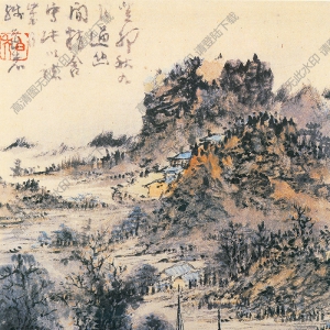 清  髡残《山水册页》-4国画高清大图下载