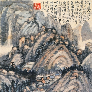 清  髡残《山水册页》-8国画高清大图下载