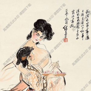 刘继卣《仕女人物》国画高清大图下载