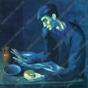 毕加索油画 用餐的盲人 高清大图下载