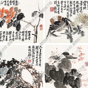 陈师曾国画作品 四时花卉八开册页 高清下载