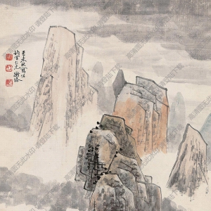 陈师曾作品 秋山萧寺 高清大图下载