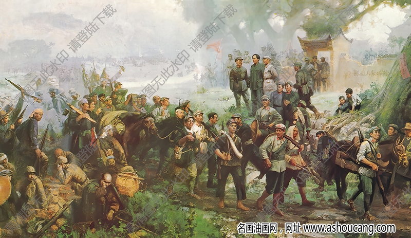 李克勤作品 红军反围剿的胜利 高清大图下载-名画油画