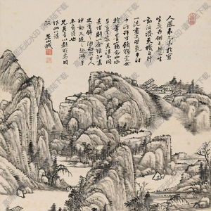 钱维城国画作品 云山空寂图 高清下载