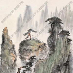 钱瘦铁作品 高山观景 高清大图下载