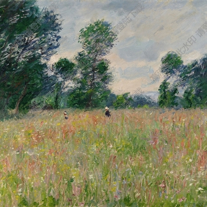 莫奈风景油画 开满野花的草原 高清大图下载
