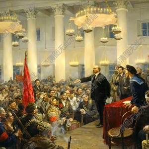 油画 列宁在苏维埃大会上讲话 高清大图下载