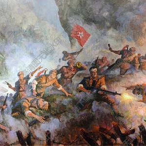 刘剑英油画 红军长征挺进哈达铺 高清大图下载