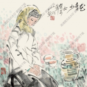 吴山明作品 花季少女 高清大图下载