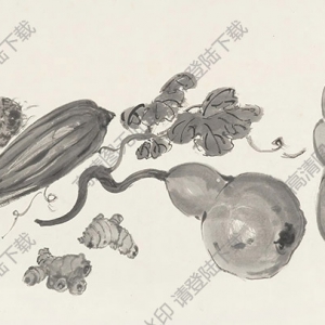 方君璧作品 水墨蔬果 高清大图下载